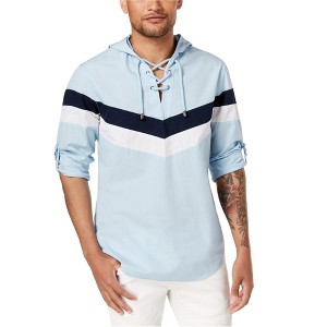 I.N.C International Concepts Mens Two Striped Hooded Hoodie Sweatshirt, Blue, XX-Large - 1 of 1