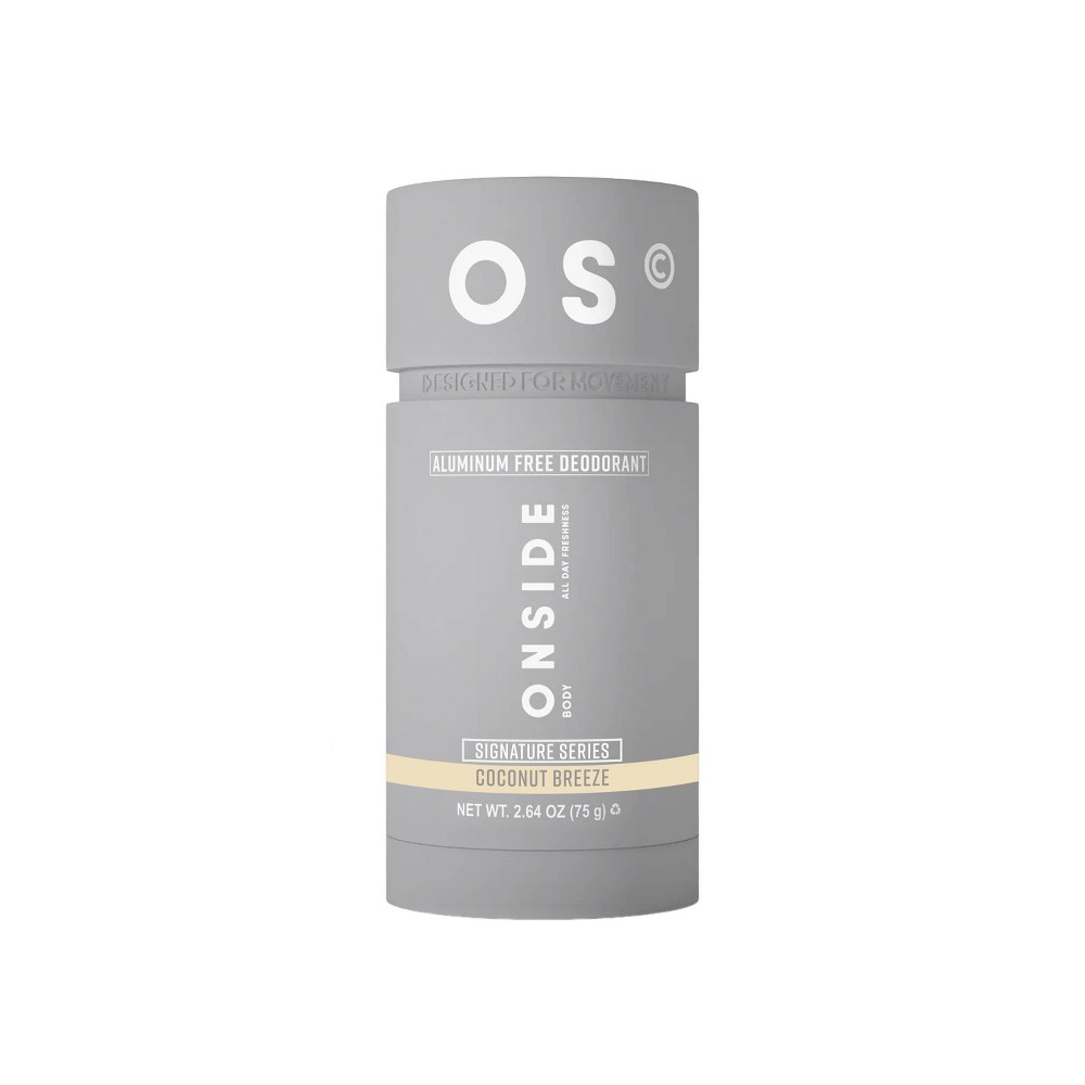 Onside Men's 48-Hour Odor Derm Tested Protection Aluminum-Free Deodorant Stick - Coconut Breeze - 75g