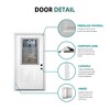 36 X 80 Inches Fiberglass Entry Door,Vinyl Frame,Decorative Glass Door,Primed Knock-Down,with Brickmould,Right Hand Inswing Door - 3 of 4