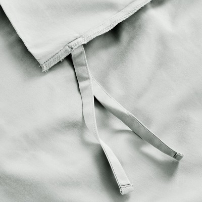 Light Grey 400 Thread Count Cotton Sateen Full/Queen Duvet Cover Set