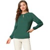 INSPIRE CHIC Women's Chiffon Semi Sheer Keyhole Neck Elegant Work Blouse - 2 of 4