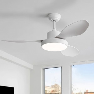 47 Inch Ceiling Fans with Lights and Remote Quiet Reversible DC Motor Modern Large Airflow Noiseless 6 Speeds Timers Indoor Outdoor for Bedroom - 1 of 4