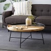 Contemporary Wood and Metal Coffee Table Black - Olivia & May: Sturdy, No Assembly, Indoor Use - 2 of 4