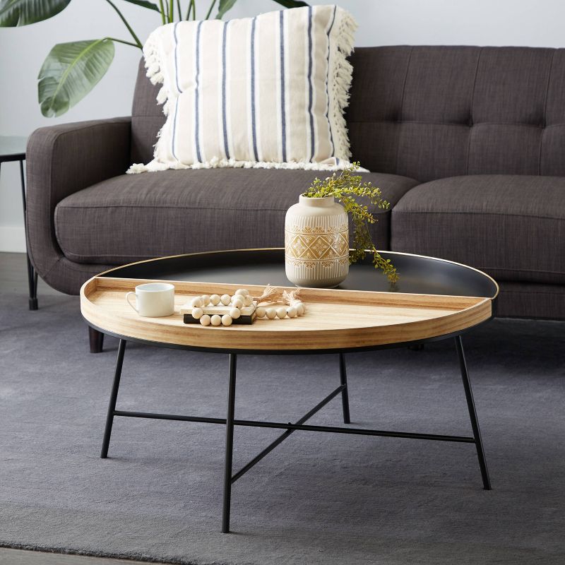 Contemporary Wood and Metal Coffee Table Black - Olivia &#38; May, 1 of 21