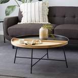 Contemporary Wood and Metal Coffee Table Black - Olivia & May