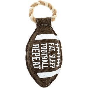 Pavilion Gift Company - Football - 12.75" Canvas Dog Toy on Rope - Pet Toy - 1 of 4