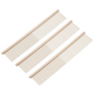 Unique Bargains Stainless Steel Rounded Ends Gentle Care Pet Comb 3 Pcs - 1 of 4