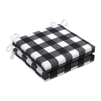20" x 20" x 3" 2pk Anderson Squared Corners Outdoor Seat Cushions Black - Pillow Perfect