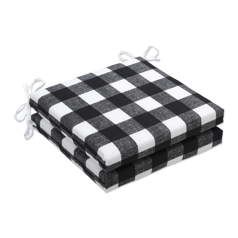 20" x 20" x 3" 2pk Anderson Squared Corners Outdoor Seat Cushions Black - Pillow Perfect, 1 of 7