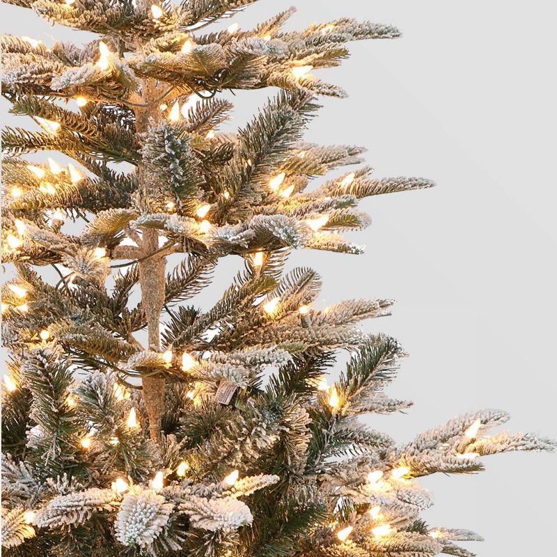 7.5ft Pre-lit Artificial Christmas Tree Flocked Full Alaskan Fir, 4 of 6