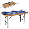 YONWAY  55" Portable Folding Billiards Table Game Pool Table for Whole Family Number Use With Cues, Ball, Rack, Chalk, Blue - 3 of 4