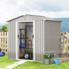 Tangkula 6' x 4' Outdoor Storage Shed Weather Resistant Galvanized Steel Shed with Tilted Roof Lockable Sliding Doors & 4 Air Vents - image 2 of 4