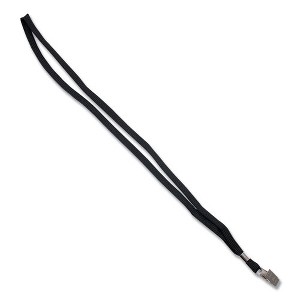 Advantus Deluxe Lanyards, Metal Clip Fastener, 36" Long, Black, 24/Box - 1 of 3