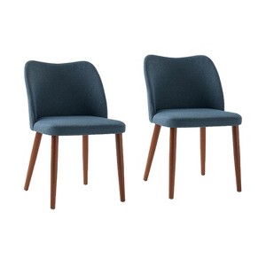 Elisa Mid-century Modern Upholstered Dining Chair Set of 2 | ARTFUL LIVING DESIGN-NAVY - 1 of 4