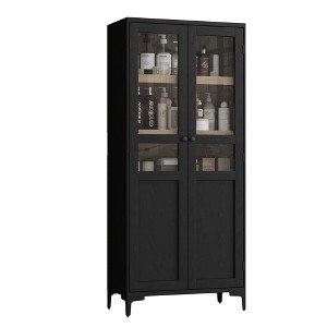 Tall Storage Cabinet, Kitchen Pantry Cabinet 5 Tier Bathroom Cabinet with 4 Doors Adjustable Shelves for Kitchen, Dining Room, Bathroom - 1 of 4