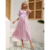 Women's  Maternity Maxi Dress Casual Wear Maternity Dress  pink floral M - 4 of 4