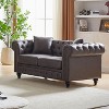 NicBex Button Tufted 63.5 Inch 3-seater Sofa with Rolled Arms and 2 Pillows for Office,Living Room,Apartment,Gray - 2 of 4