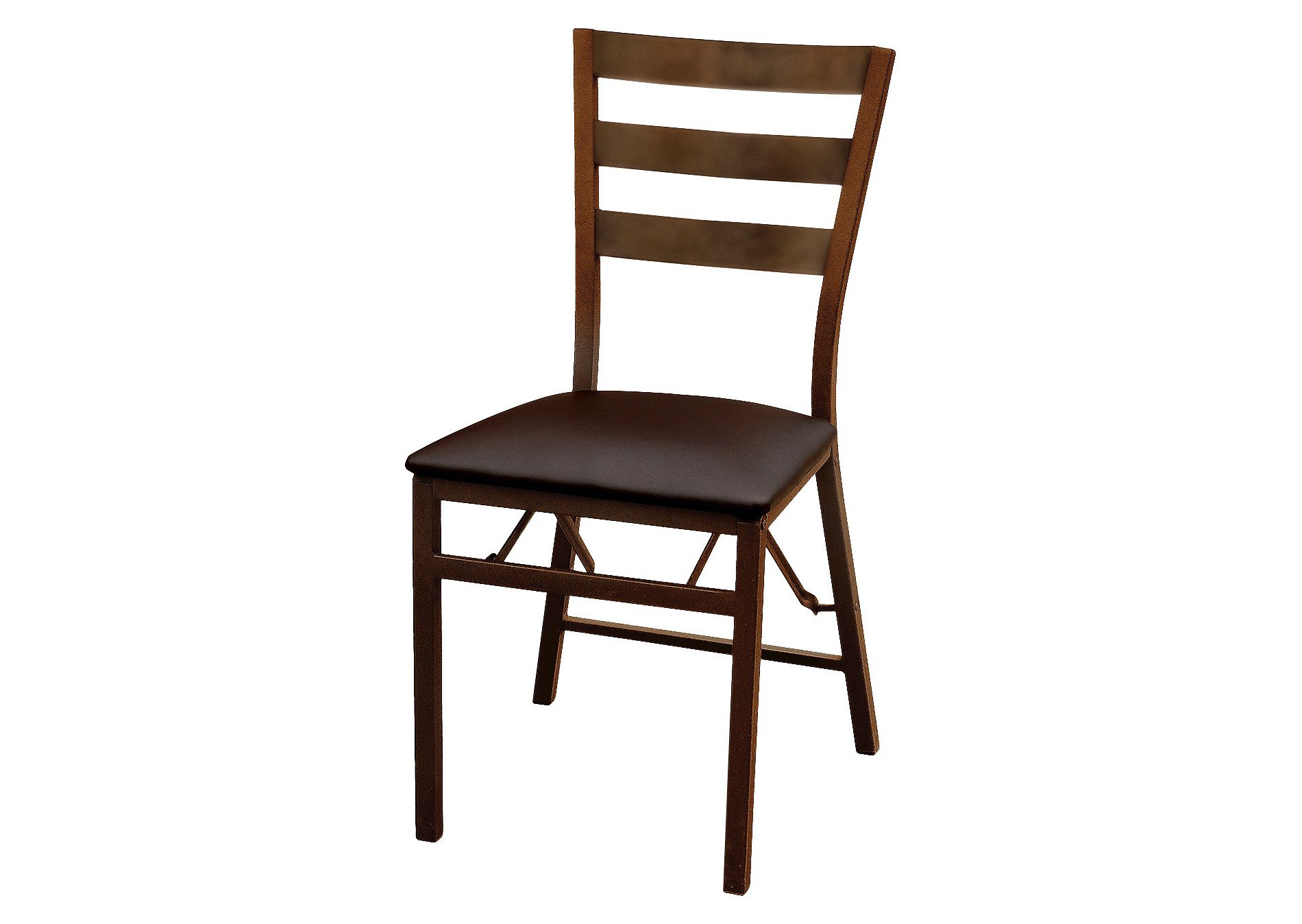 Peakform Wood Ladder Back Padded Folding Chair Brown