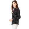 Allegra K Women's Printed Long Sleeve Piped Button Down Office Shirt - 4 of 4