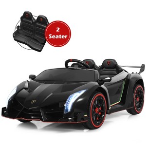 Infans 12V 2-Seater Licensed Lamborghini Kids Ride On Car w/ RC & Swing Function Black - 1 of 4
