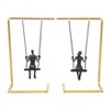 Sagebrook Home Decorative Swinging People Metal Bookends For Shelves, Set of 2, Gold - 3 of 4
