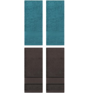 REGALWOVEN 4 Pcs Solid Textured Cotton Soft Absorbent Decorative Hand Towel - 1 of 4