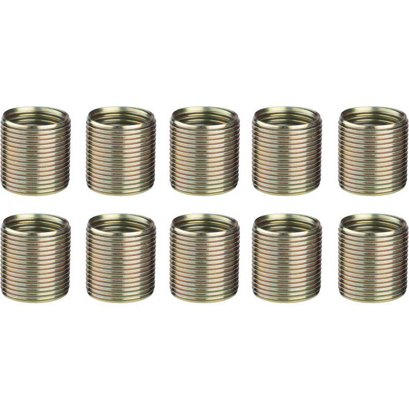 Unior Proprietary Crank Repair Pedal Thread Inserts for Right Crankarm, 9/16": 10 Pack, Brass, 1 of 2