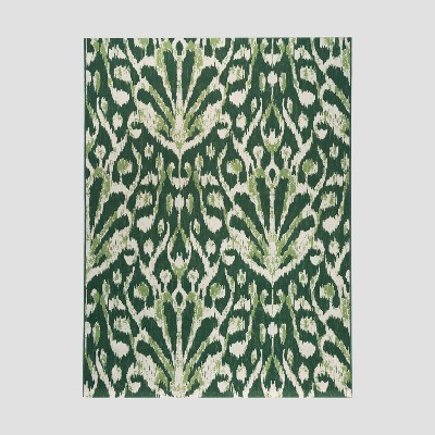 7' x 10' Peacock Ikat Outdoor Rug Green - Opalhouse&#153;