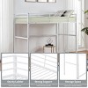INFURNIC Beds Metal Loft Bed Full Size with Safety Guardrails Flat Ladder and Under-Bed Storage for Kids and Adults, White, 77.56"*56.5"*61.81" - 2 of 4