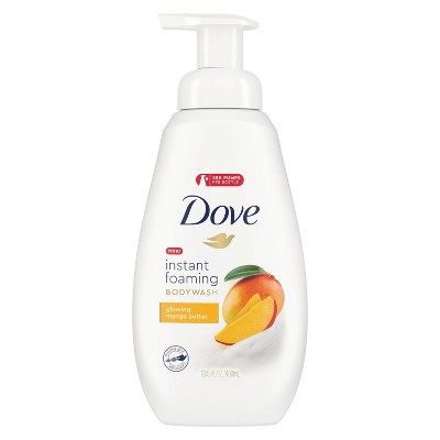 Dove Instant Foaming Glowing Mango Butter Body Wash Soap - 13.5  fl oz