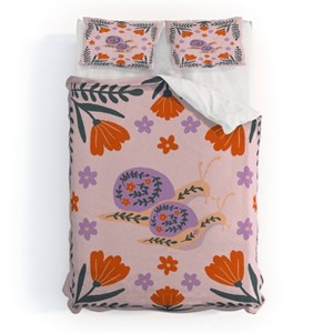 Deny Designs 3pc Queen Angela Minca Snails and Flowers Kids' Duvet and Sham Set - 1 of 4