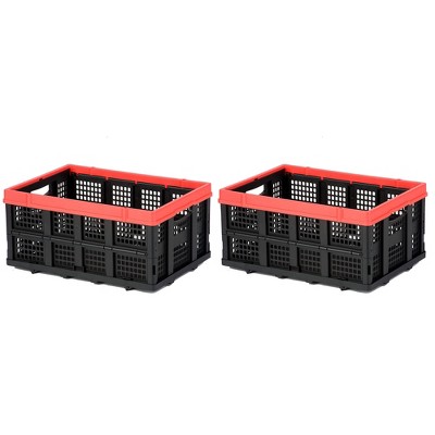 Magna Cart Tote 22 x 16 x 11 Collapsible Plastic Storage Crate, Black &  Red, 1 Piece - Fry's Food Stores