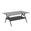 NicBex Coffee Tables for Living Room 38.6" Modern Rectangle Coffee Table End tables with Gray Tempered Glass Top and MDF layer, Gray - 3 of 4