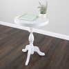 Lavish Home Round Pedestal Side Table, White - 3 of 4