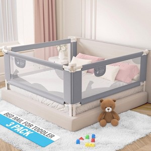 Motherly Haven Bed Rail for Toddlers Bed Rails Guard for Queen Size Bed, Adjustable Height & Secure Safety Queen Size Bed Rails - (3 Sides) - 1 of 4
