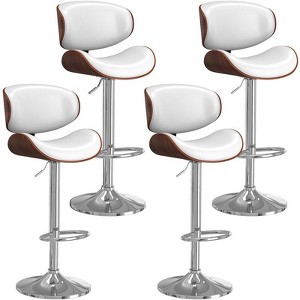 Gikpal Barstools, Adjustable Bentwood Barstools, Modern PU Leather Upholstered Bar Chair with Back and Footrest, for Bar, Dining Room - 1 of 4
