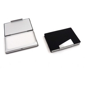Bey-Berk Leather Business Card Case with Aluminum Trim Brown (D259B) - 1 of 3