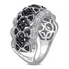 EVERLY JEWELRY | Sterling Silver 1/10ct TW Halo Diamond Vintage Ring in Black Rhodium Plated - 2 of 4