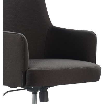 Gray High Back Leather and Fabric Executive Swivel Chair