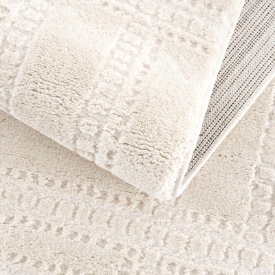 Ryuu Beige and Cream High Pile Rectangular Area Rug