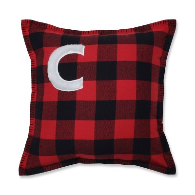 17"x17" Indoor Christmas Buffalo Plaid C Square 16.5-inch Throw Pillow  - Pillow Perfect