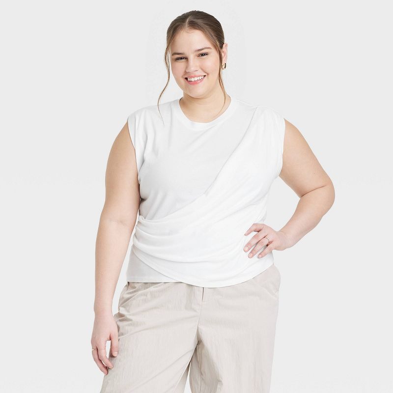  Women's Slim Fit Drape Wrap T-Shirt - A New Day™, 1 of 7