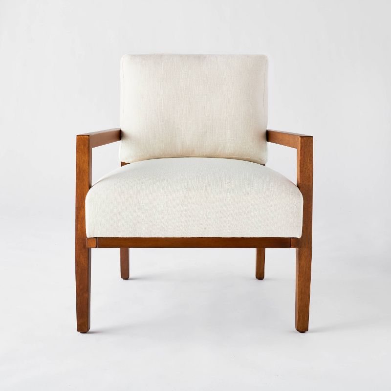 Agoura Hills Cane Back Accent Chair Cream/Mid-tone Wood - Threshold&#8482; designed with Studio McGee, 3 of 8