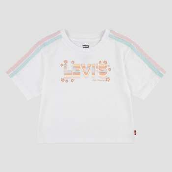 Levi's® Girls' Short Sleeve Retro Striped Mid-Crop T-Shirt - White