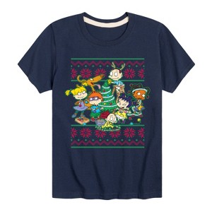 Boys' - Rugrats - Tommy and Friends Happy Holidays Short Sleeve Graphic T-Shirt - 1 of 4