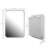 16x24 Inch Recessed White Metal Framed Medicine Cabinet with Mirror and Adjustable Shelves Black Wall Mirror with Storage for Bathroom - 4 of 4