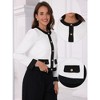 INSPIRE CHIC Women's Tweed Contrast Color Collarless Sequins Work Office Short Jackets - 2 of 4