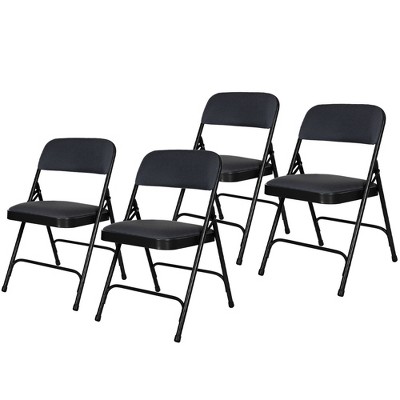 Set of 4 Deluxe Fabric Padded Folding Chairs with Frame - Hampden Furnishings