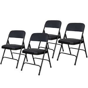 Set of 4 Deluxe Fabric Padded Folding Chairs with Frame - Hampden Furnishings - 1 of 4