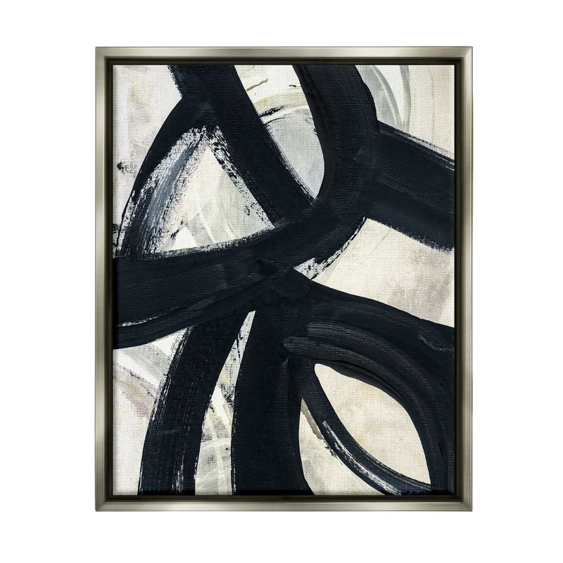 Stupell Industries Dynamic Modern Black Paint Strokes Bold Abstract Floater Canvas Wall Art, 1 of 6